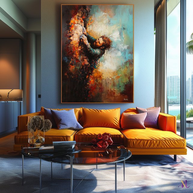 Rock Climber Art - Abstract Adventure Sports  Canvas Print (Creator Uploaded)