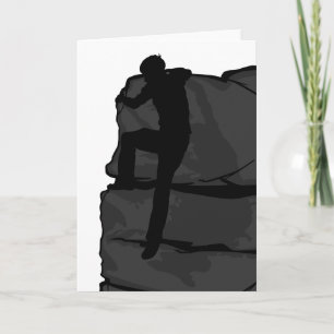 Rock Climber Bouldering Card