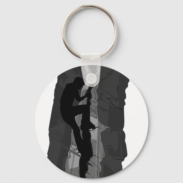 Rock Climber Bouldering Keychain (Front)