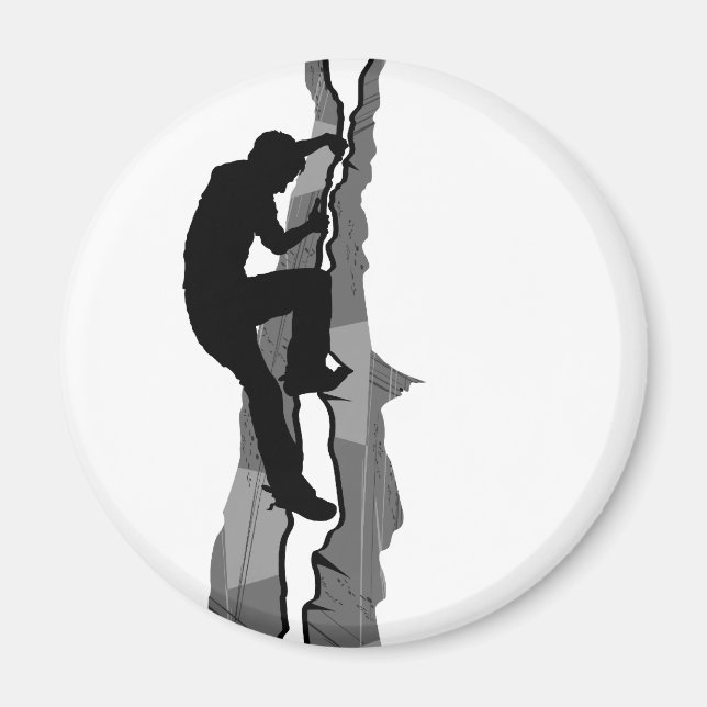 Rock Climber Bouldering Magnet (Front)