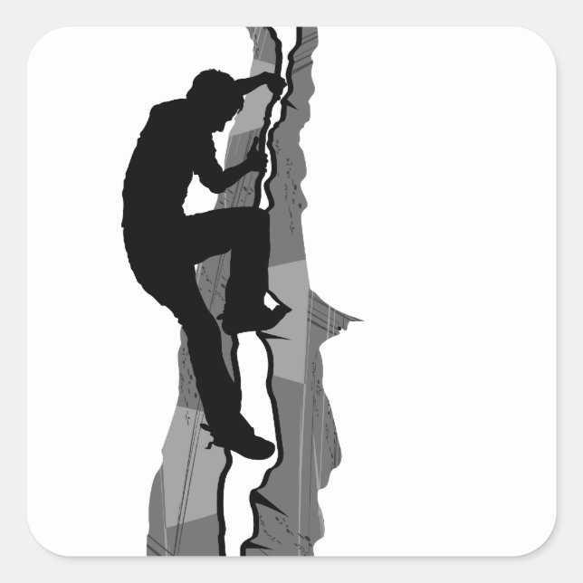 Rock Climber Bouldering Square Sticker (Front)