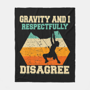 Rock Climber Bouldering Vintage Retro Rock Climbin Fleece Blanket