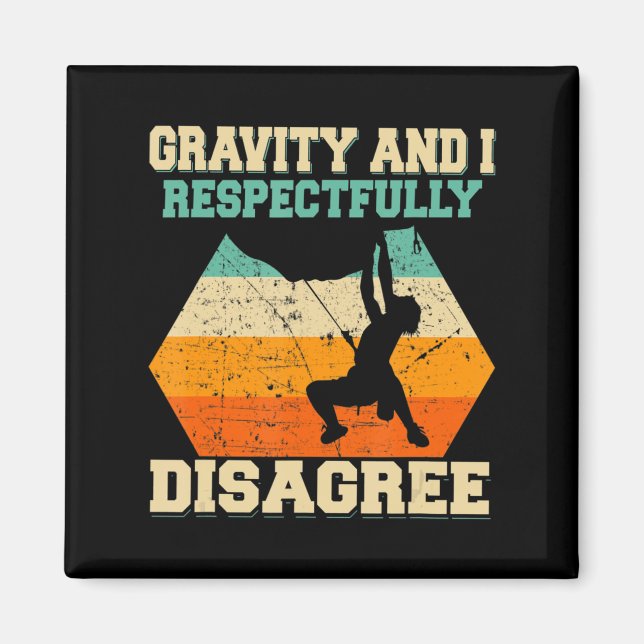 Rock Climber Bouldering Vintage Retro Rock Climbin Magnet (Front)