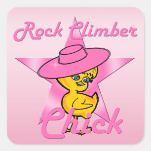 Rock Climber Chick #8 Square Sticker