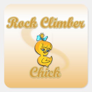Rock Climber Chick Square Sticker