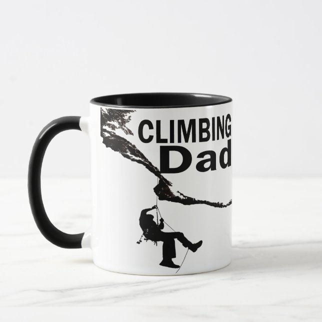 Rock climber climbing dad mug (Left)