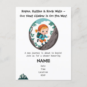 Rock Climber Girl Baby Shower Invitation Postcard