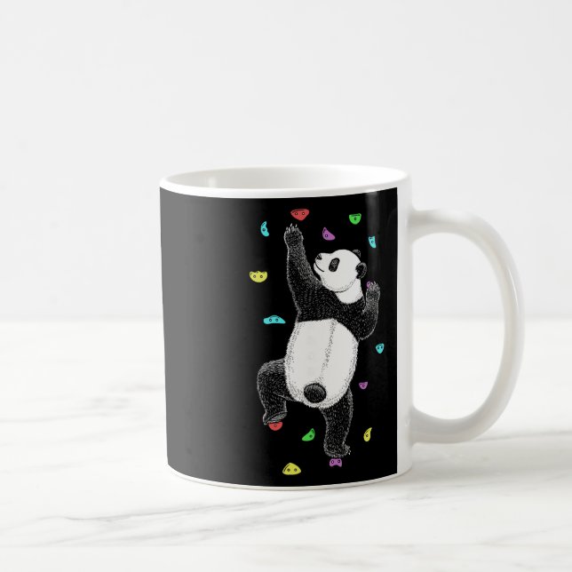 Rock Climber Indoor Wall Climbing Panda Bear Funny Coffee Mug (Right)
