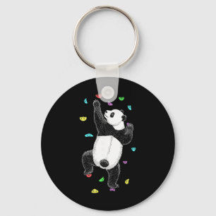 Rock Climber Indoor Wall Climbing Panda Bear Funny Key Ring