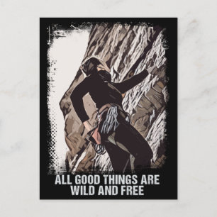 Rock Climber Motto Vintage Grunge Mountain Summit Postcard