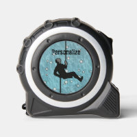 Rock climber rope repelling snow globe unique