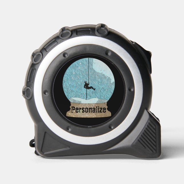 Rock climber rope repelling snow globe unique 1 (Front)