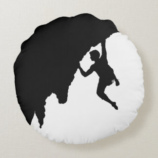 rock climber round throw pillow