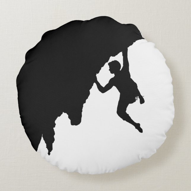 rock climber round throw pillow (Back)