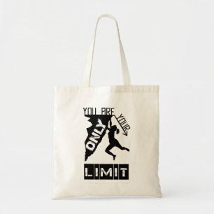 Rock Climber Silhouette - Inspirational Climbing Tote Bag