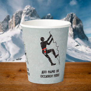 Rock Climber Themed masculine celebration own text Paper Cups