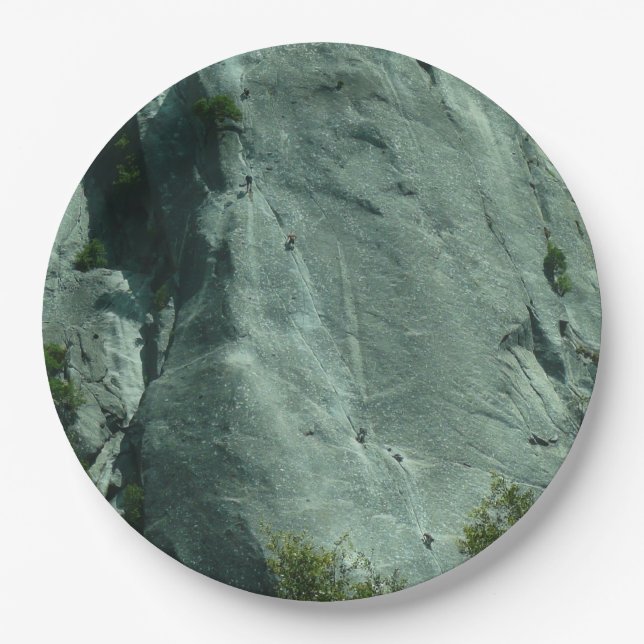 Rock Climbers on El Capitan Paper Plate (Front)