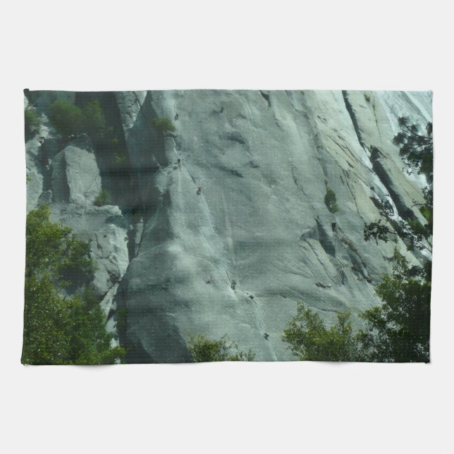 Rock Climbers on El Capitan Tea Towel (Horizontal)