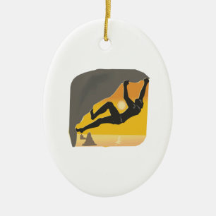Rock Climbing 2 Ceramic Tree Decoration