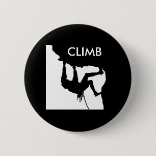 rock climbing 6 cm round badge