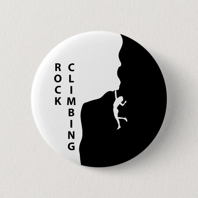 Rock climbing 6 cm round badge (Front)