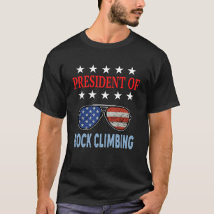 Rock Climbing Accessories  USA Flag Climbing Sayin T-Shirt