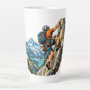 Rock climbing adventure for mountain climbers latte mug