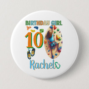 Rock Climbing Birthday Girl Adventure Ready 7.5 Cm Round Badge