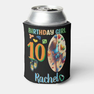 Rock Climbing Birthday Girl Adventure Ready Can Cooler