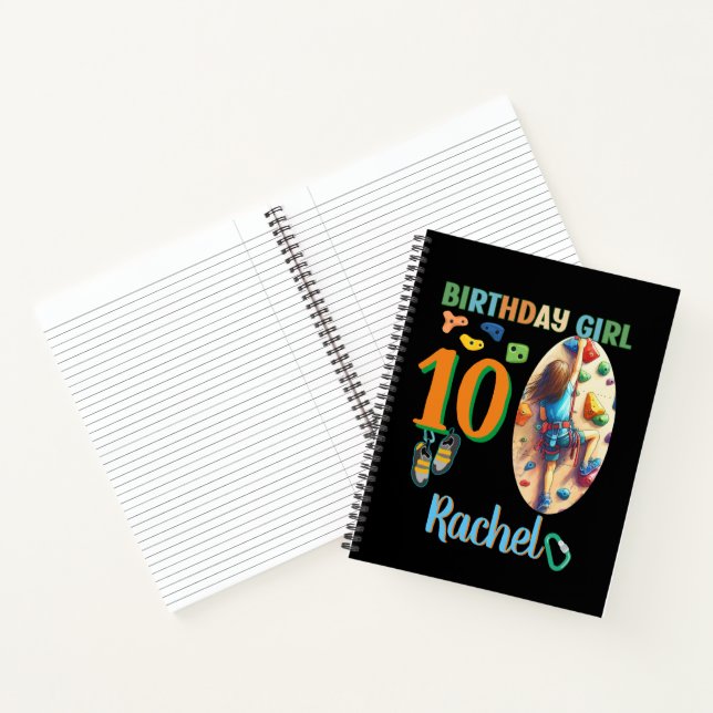 Rock Climbing Birthday Girl Adventure Ready Notebook (Inside)