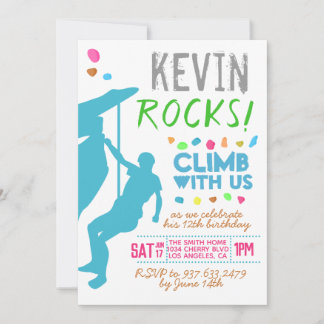 Rock Climbing Birthday Invitation