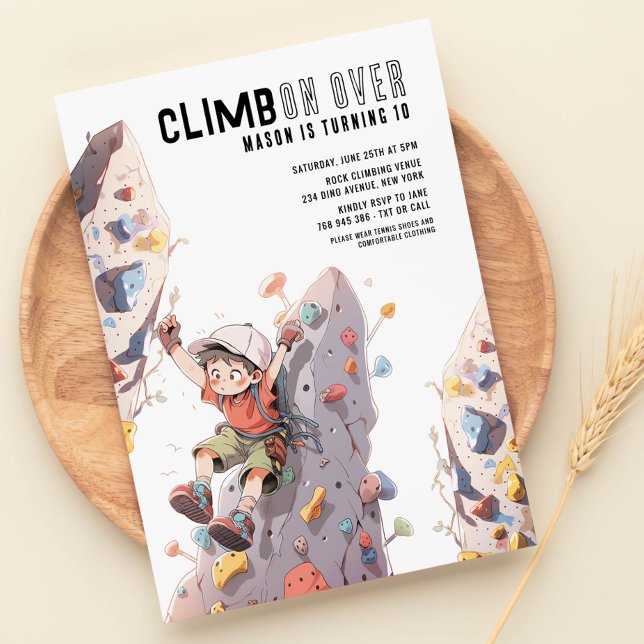 Rock climbing birthday invitation (Creator Uploaded)