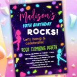 Rock Climbing Birthday Party Invitation for Kids<br><div class="desc">Create your own rock climbing birthday party invitations for girls with fun rainbow colours.</div>