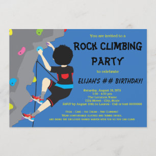 Rock Climbing Birthday Party Invitations