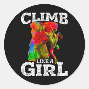 Rock Climbing Bouldering Hiking Wall Climber Gift  Classic Round Sticker