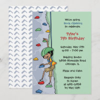 Rock Climbing Boy Black Hair Birthday Party Wall