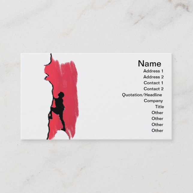 Rock Climbing Business Card (Front)