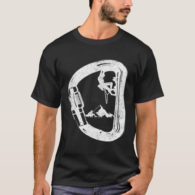 Rock Climbing  Carabiner Mountaineer Mountain Clim T-Shirt (Front)