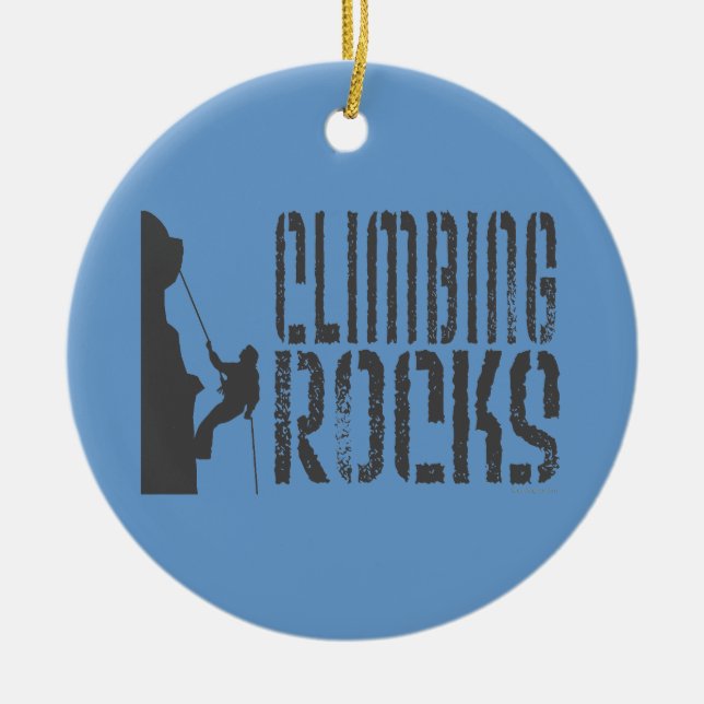 Rock Climbing Ceramic Tree Decoration (Front)