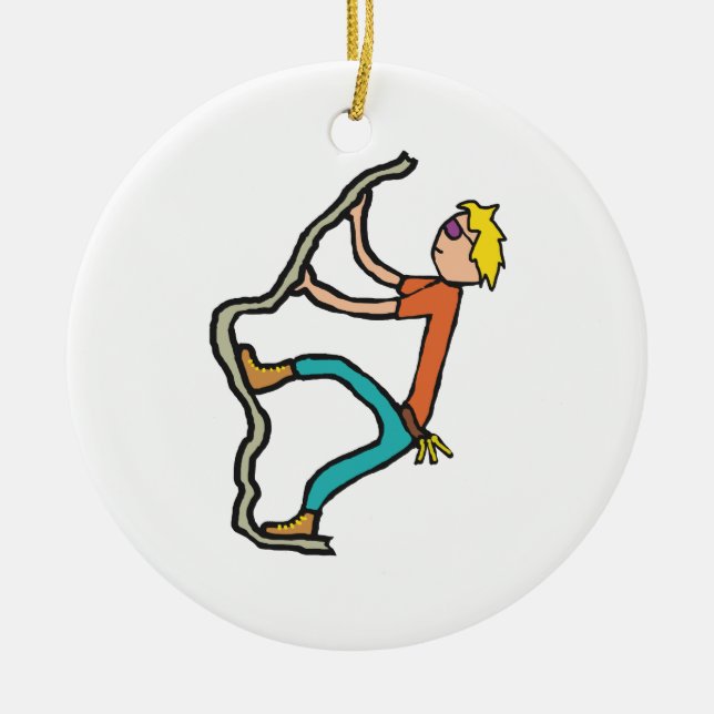 Rock Climbing Ceramic Tree Decoration (Front)