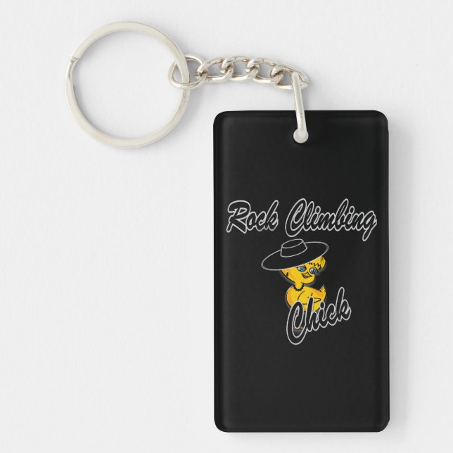 Rock Climbing Chick #4 Key Ring (Front)