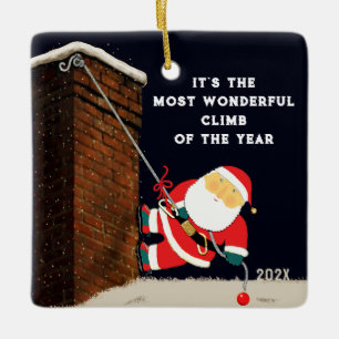 Rock Climbing Christmas Collectable Ceramic Ornament