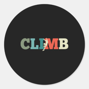 Rock Climbing Climb Retro Gift Classic Round Sticker
