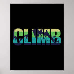 Rock Climbing Climber Climb Retro Vintage  Poster
