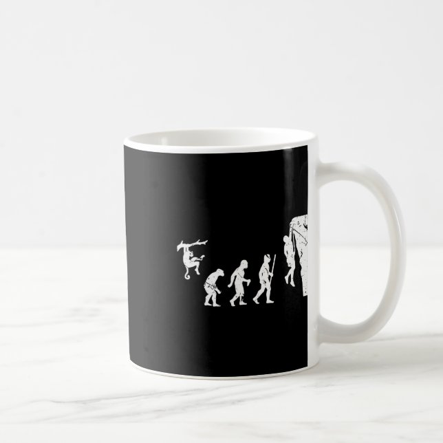 Rock Climbing Climber Evolution Bouldering  Coffee Mug (Right)