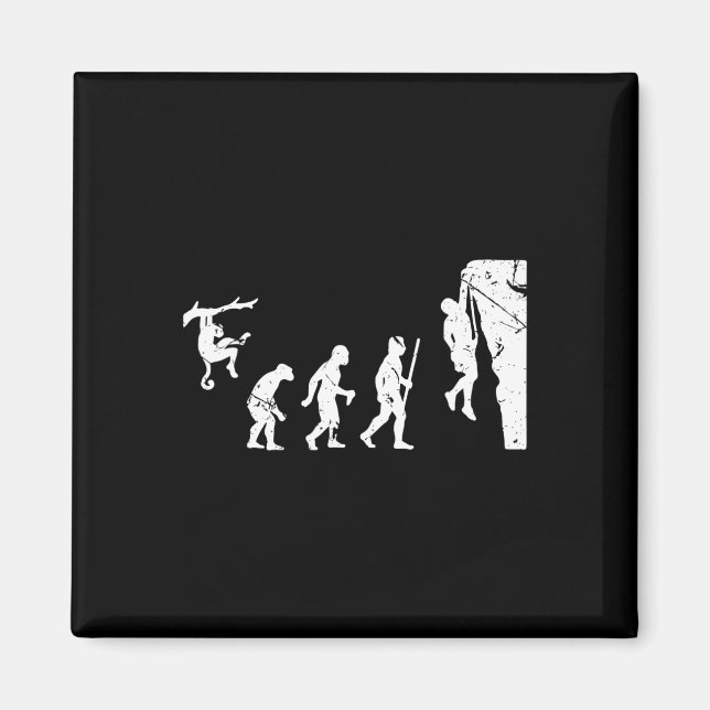 Rock Climbing Climber Evolution Bouldering  Magnet (Front)