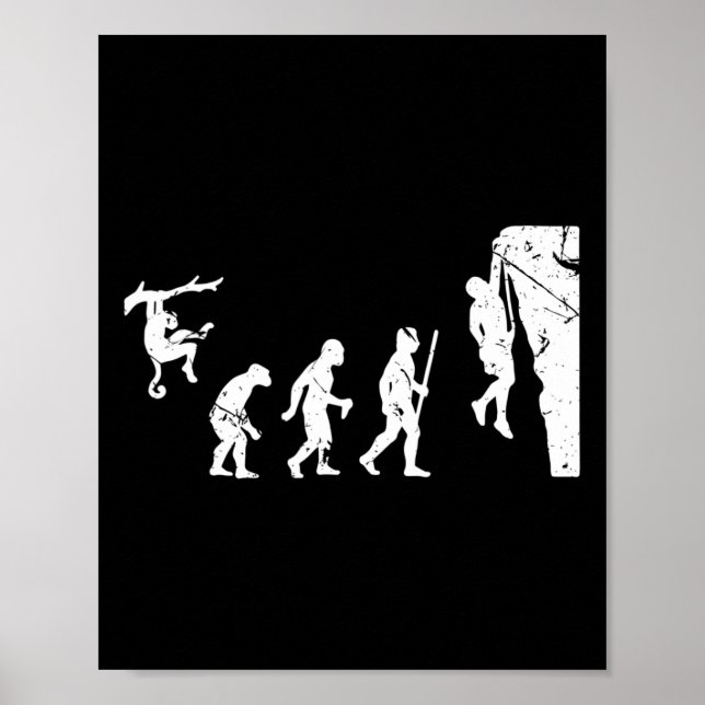 Rock Climbing Climber Evolution Bouldering  Poster (Front)