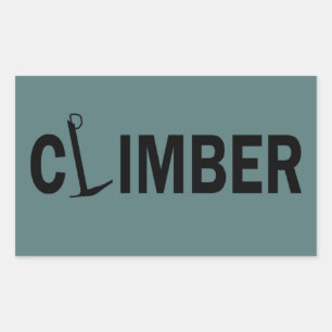 Rock climbing climber rectangular sticker