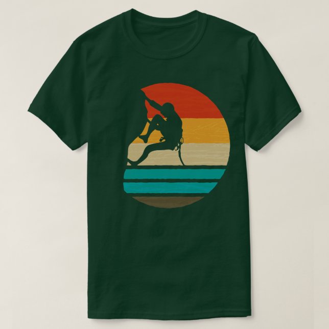 Rock Climbing Climber Retro 1 T-Shirt (Design Front)