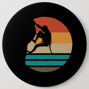 Rock Climbing Climber Retro 6 Cm Round Badge